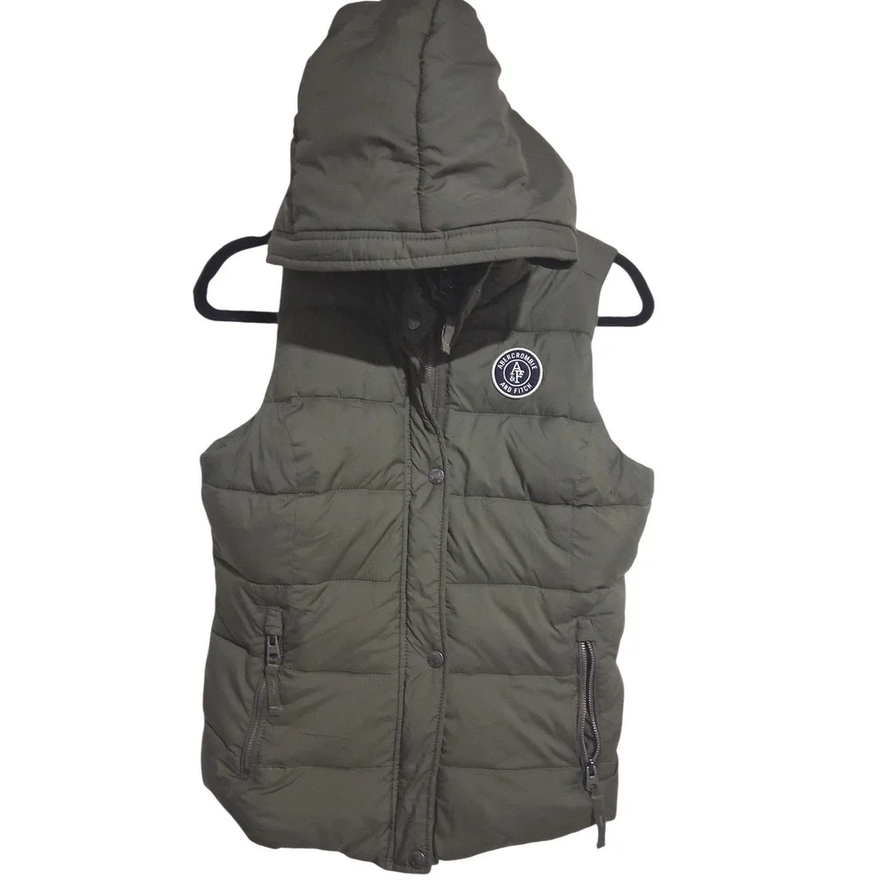 Y2k Abercrombie &‎ Fitch Women's size Large Puffer Streetwear Prep Academia Vest